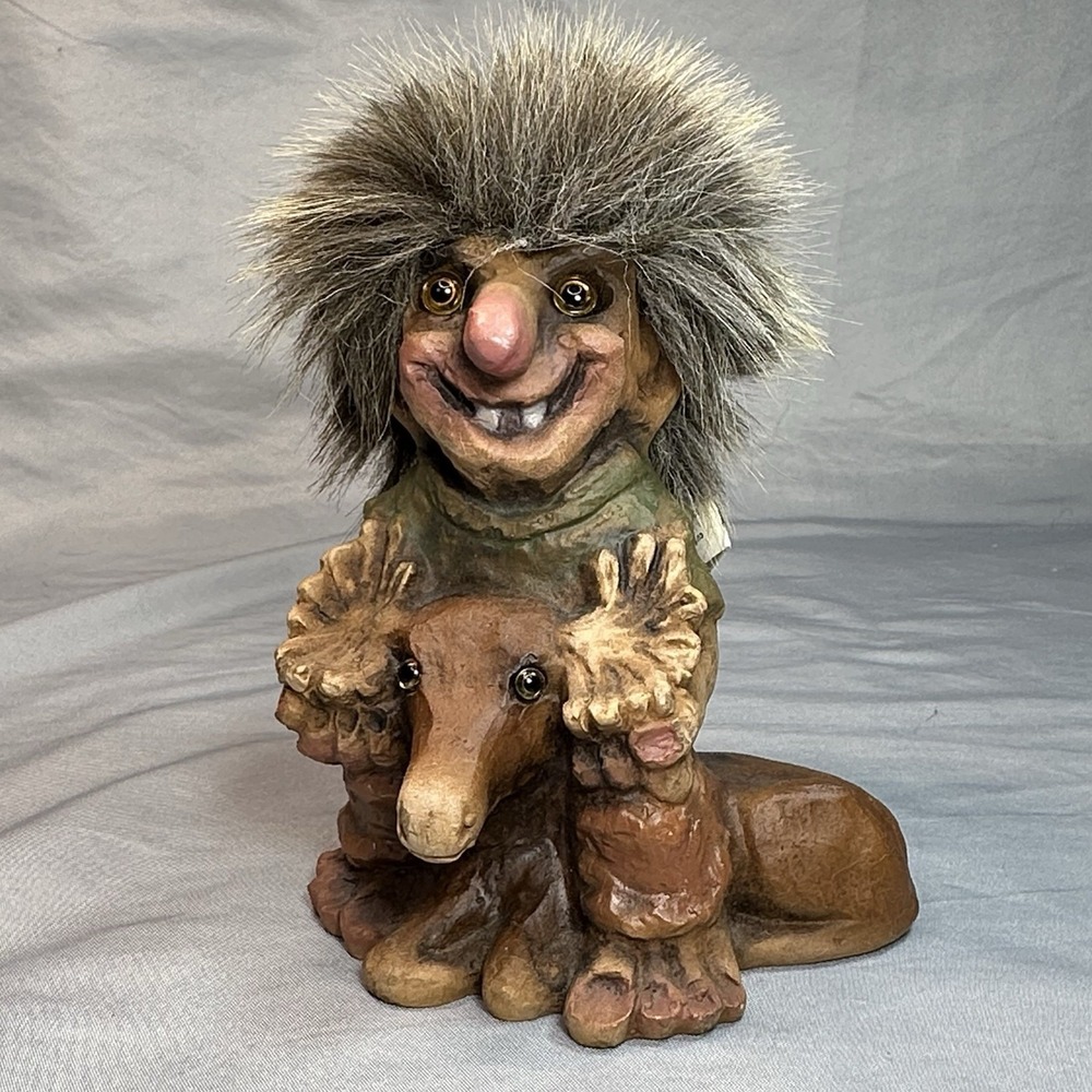 New Nyform Norway Troll And Moose Figure, Preowned Displayed Only With Tags